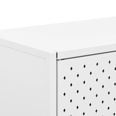 vidaXL Credenza Bianca 105x35x75 cm in Acciaio