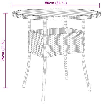 vidaXL Set da Pranzo per Giardino 3 pz in Polyrattan Nero