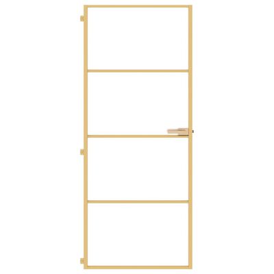 vidaXL Porta Interni Sottile Oro 83x201,5cm Vetro Temperato Alluminio