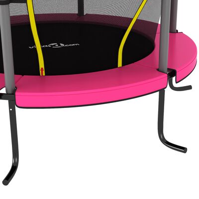 vidaXL Set Trampolino con Rete di Sicurezza Rotondo 140x160 cm Rosa