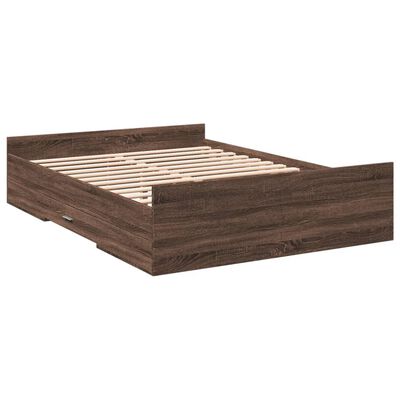 vidaXL Giroletto Cassetti Rovere Marrone 140x190 cm Legno Multistrato