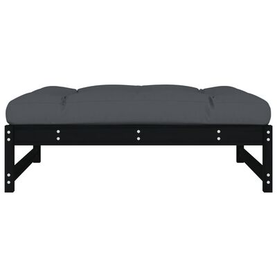 vidaXL Poggiapiedi da Giardino 120x80 cm Legno Massello di Pino Nero