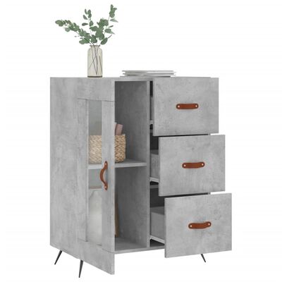 vidaXL Credenza Grigio Cemento 69,5x34x90 cm in Legno Multistrato