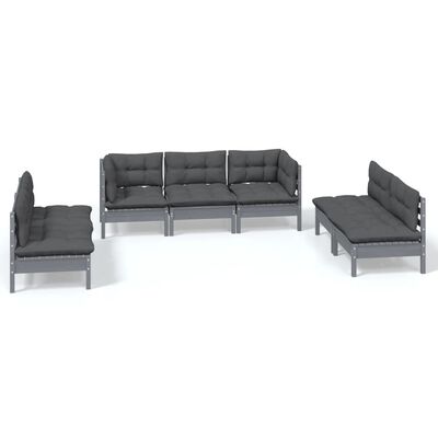 vidaXL Set Salotto da Giardino 7pz con Cuscini Legno Massello di Pino