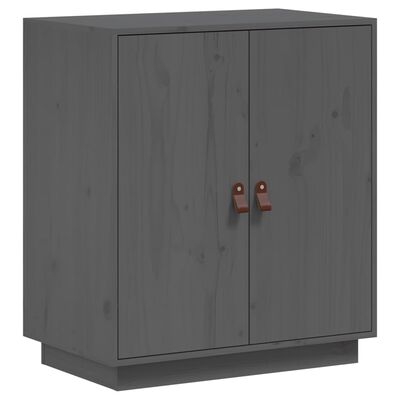 vidaXL Credenza Grigia 65,5x40x75 cm in Legno Massello di Pino