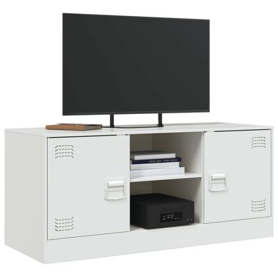 vidaXL Mobile Porta TV Bianco 99x39x44 cm in Acciaio