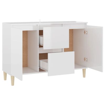 vidaXL Credenza Bianco Lucido 101x35x70 cm in Legno Multistrato