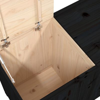 vidaXL Contenitore per Bucato Nero 88,5x44x66 cm Legno Massello Pino