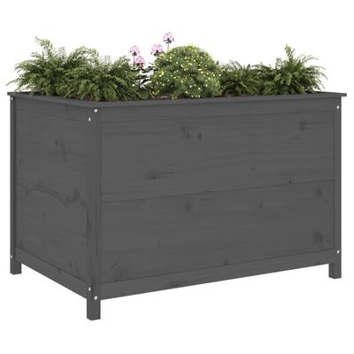 vidaXL Fioriera Rialzata Giardino Grigia 119,5x82,5x78cm Massello Pino