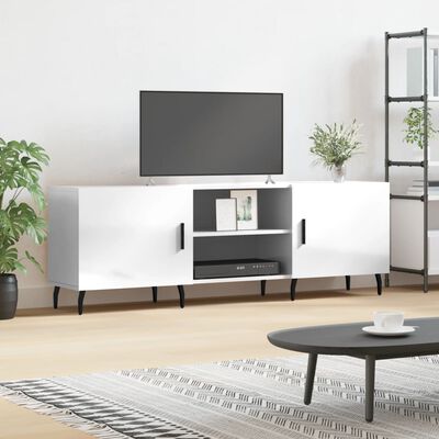 vidaXL Mobile Porta TV Bianco Lucido 150x30x50 cm in Legno Multistrato