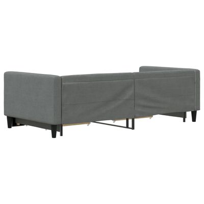 vidaXL Divano Letto Estraibile Cassetti Grigio Scuro 90x200cm Tessuto