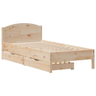 vidaXL Letto senza Materasso 75x190 cm in Legno Massello Pino