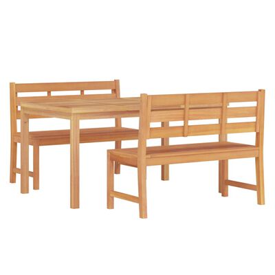 vidaXL Set da Pranzo per Giardino 3 pz in Legno Massello di Teak