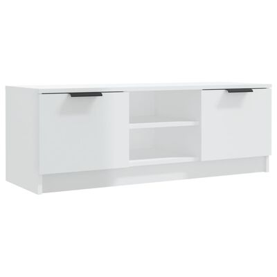 vidaXL Mobile Porta TV Bianco Lucido 102x35x36,5 cm Legno Multistrato