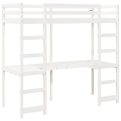 vidaXL Giroletto Soppalco senza Materasso Bianco 75x190cm Legno Pino