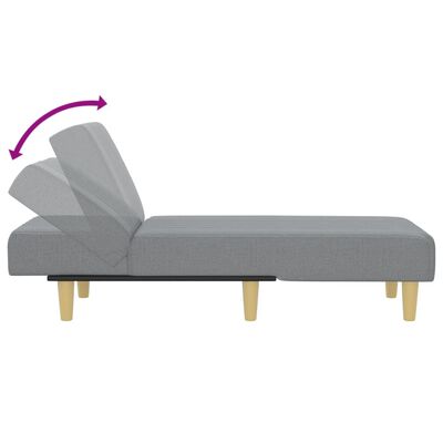 vidaXL Chaise Longue in Tessuto Grigio Chiaro