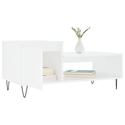 vidaXL Tavolino da Salotto Bianco 100x50x45 cm in Legno Multistrato