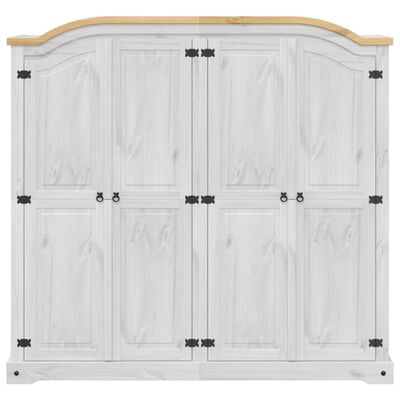 vidaXL Armadio Corona Bianco 194x52x186 cm in Legno Massello di Pino