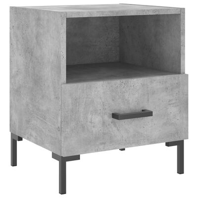 vidaXL Comodini 2 pz Grigio Cemento 40x35x47,5 cm in Legno Multistrato