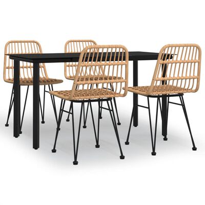 vidaXL Set da Pranzo da Giardino 5 pz in Polyrattan