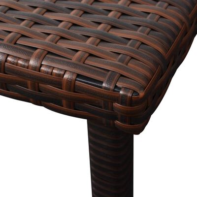 vidaXL Lettini Prendisole 2 pz con Tavolo in Polyrattan Marrone