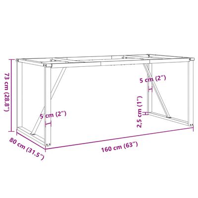 vidaXL Telaio Gambe a O per Tavolo da Pranzo 160x80x73 cm in Ghisa