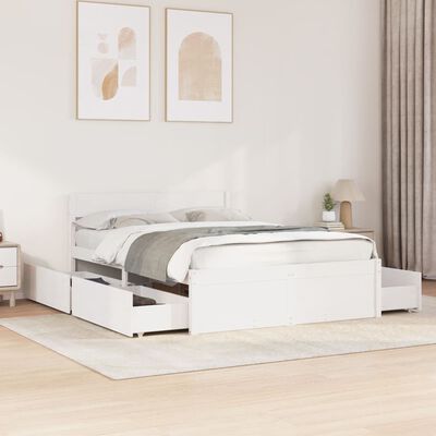 vidaXL Letto senza Materasso Bianco 120x190 cm Legno Massello di Pino