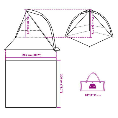 vidaXL Tenda da Spiaggia Verde Rilascio Rapido Impermeabile