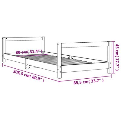 vidaXL Giroletto per Bambini Bianco 80x200cm in Legno Massello di Pino