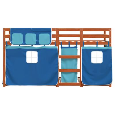 vidaXL Letto a Castello senza Materasso Blu 90x200cm Massello Pino