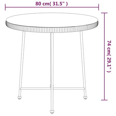 vidaXL Tavolo da Pranzo Ø80 cm Vetro Temperato e Acciaio