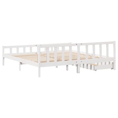 vidaXL Letto senza Materasso Bianco 180x200 cm Legno Massello di Pino