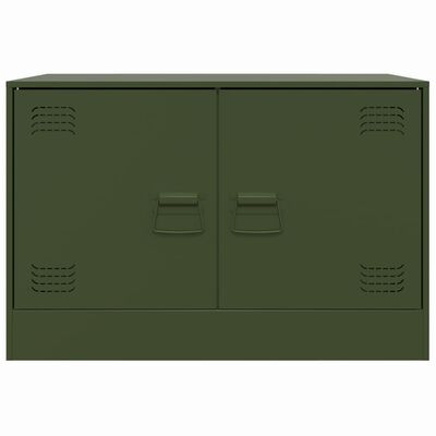 vidaXL Mobile TV Verde Oliva 67x39x44 cm in Acciaio