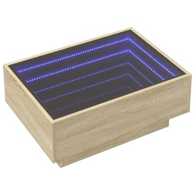 vidaXL Tavolino Salotto con LED Rovere Sonoma 70x50x30 cm Multistrato