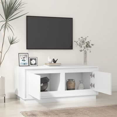 vidaXL Tavolino da Salotto Bianco Lucido 102x50x44cm Legno Multistrato