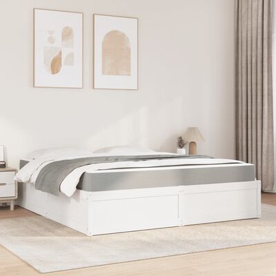 vidaXL Letto con Materasso Bianco 180x200 cm in Legno Massello di Pino