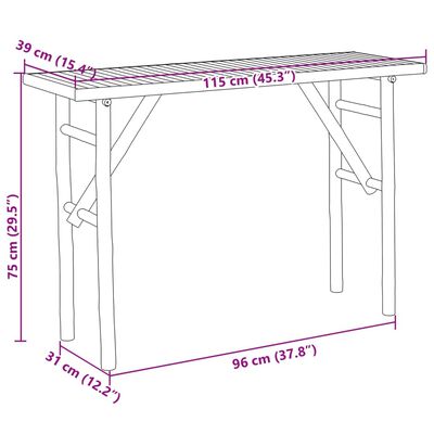 vidaXL Tavolo Consolle 115x39x75 come in Bambù