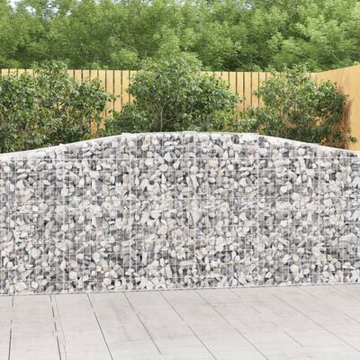 vidaXL Cesti Gabbioni ad Arco 5 pz 400x50x100/120 cm Ferro Zincato