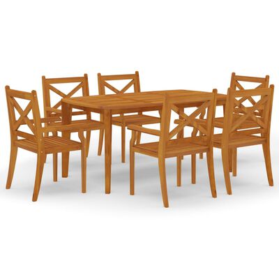 vidaXL Set da Pranzo per Giardino 7 pz in Legno Massello di Acacia