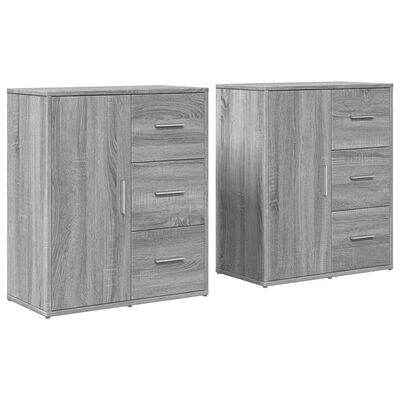 vidaXL Credenze 2 pz Grigio Sonoma 60x31x70 cm in Legno Multistrato