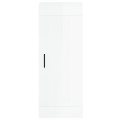 vidaXL Mobile Parete Bianco Lucido 34,5x34x90 cm in Legno Multistrato