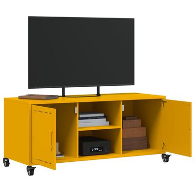 vidaXL Mobile TV Giallo Senape 100,5x39x43,5 cm in Acciaio