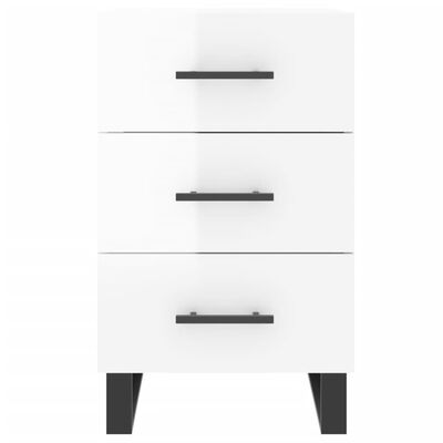 vidaXL Comodino Bianco Lucido 40x40x66 cm in Legno Multistrato