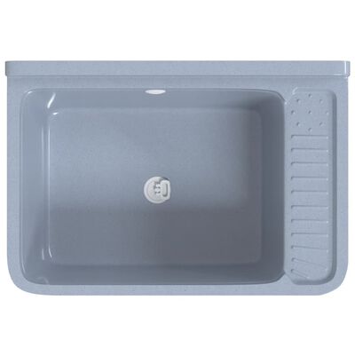 vidaXL Lavabo a Parete Grigio 60x40x28 cm in Resina