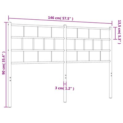 vidaXL Testiera in Metallo Bianco 140 cm