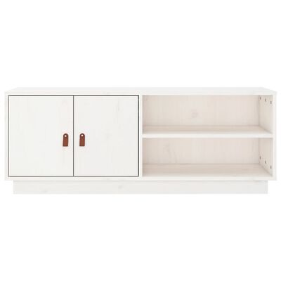 vidaXL Mobile Porta TV Bianco 105x34x40 cm in Legno Massello di Pino