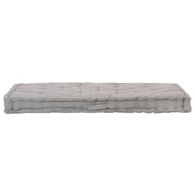 vidaXL Cuscino per Pallet e Pavimento in Cotone 120x80x10 cm Grigio