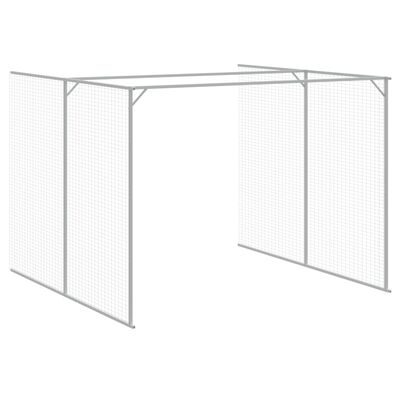 vidaXL Casetta Cani Corsa Grigio Chiaro 214x457x181 cm Acciaio Zincato