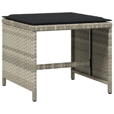 vidaXL Set Pranzo Giardino 11pz con Cuscini Grigio Chiaro Polyrattan