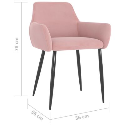 vidaXL Sedie da Pranzo 4 pz Rosa in Velluto